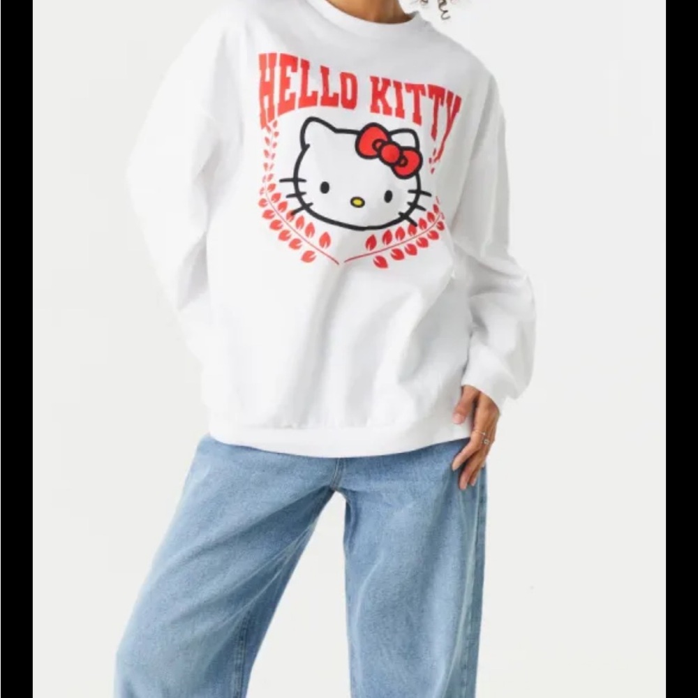 Hello Kitty White Sweatshirt with Red Accents